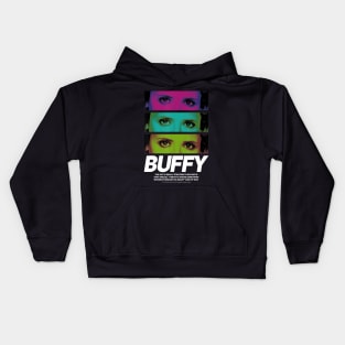 Buffy The Vampire Slayer Buffy Eyes Stack Kids Hoodie